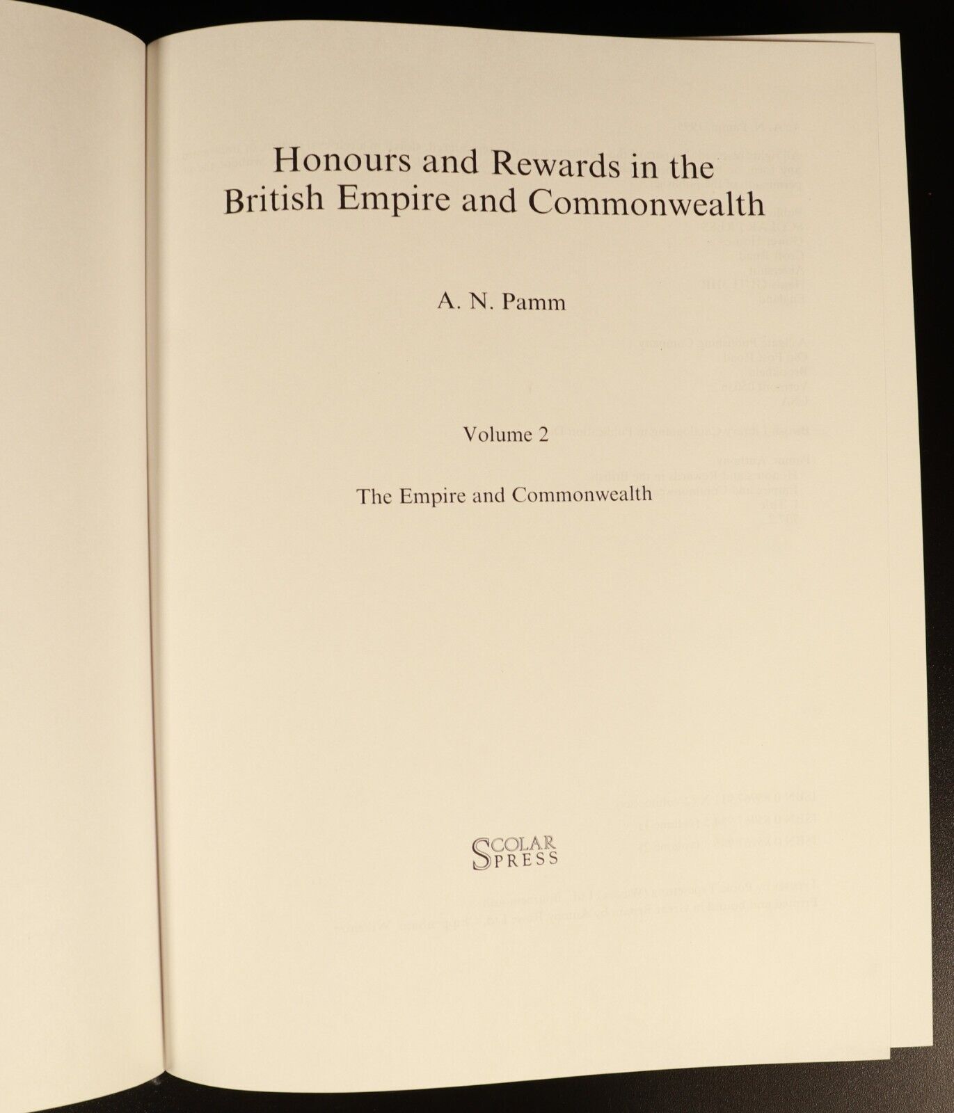 1995 2vol Honours & Rewards British Empire by A.N Pamm Military History Book Set