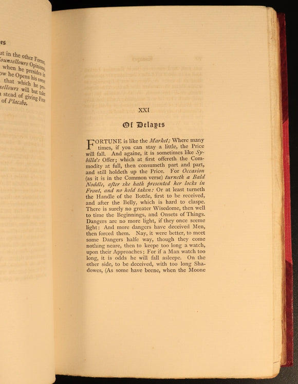 1891 Bacon's Essays Colours Of Good & Evil Antique British Philosophy Book