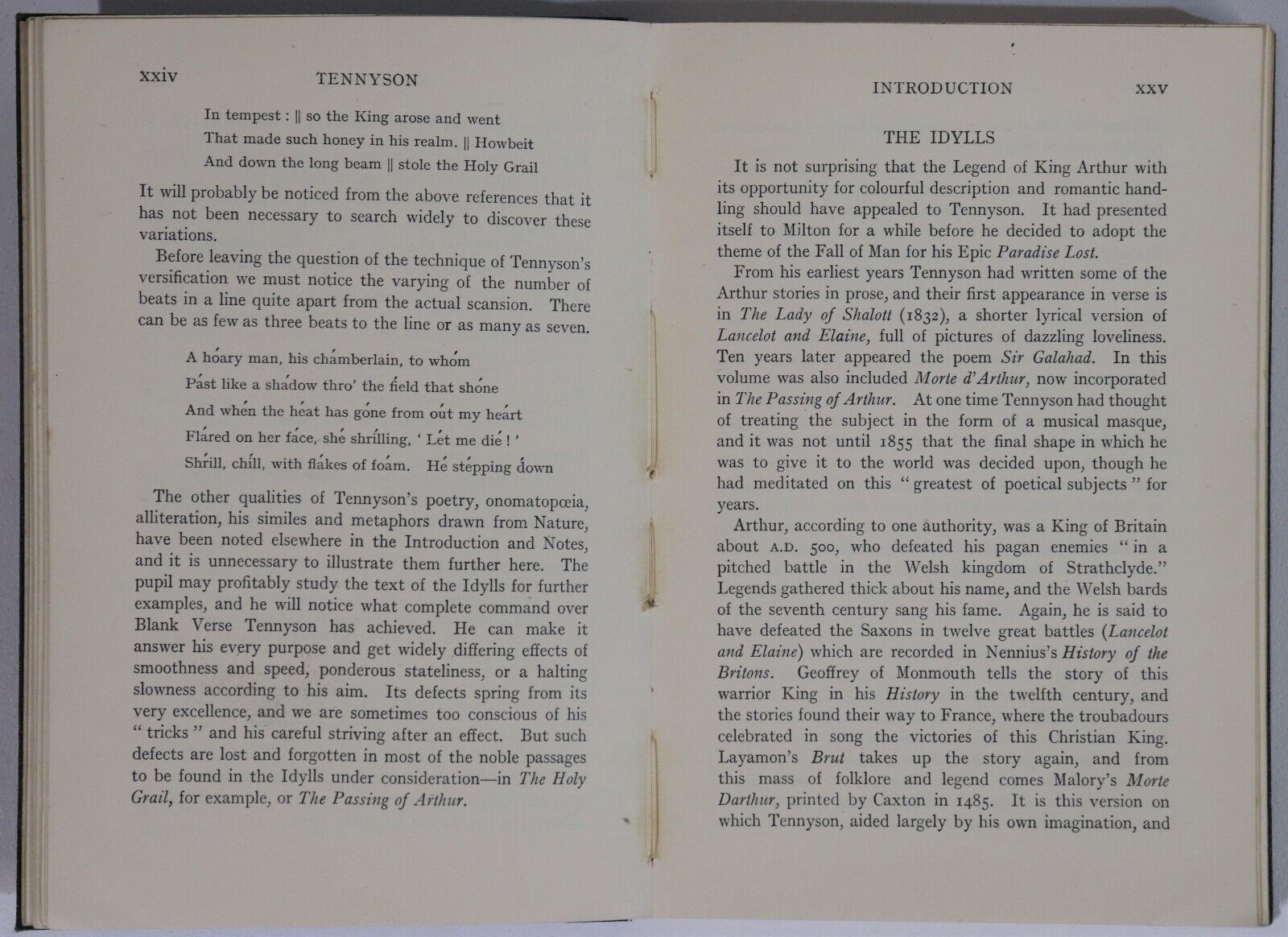 1931 Tennyson: Selected Idylls Of The King Antique British Poetry Book