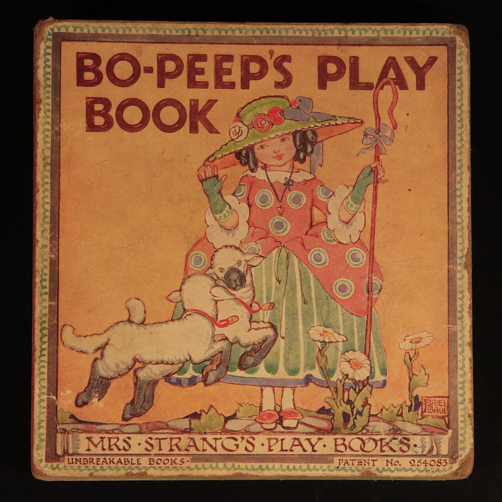 c1913 Bo-Peep's Play Book by Mrs Strang Antique Childrens Book Unbreakable Books