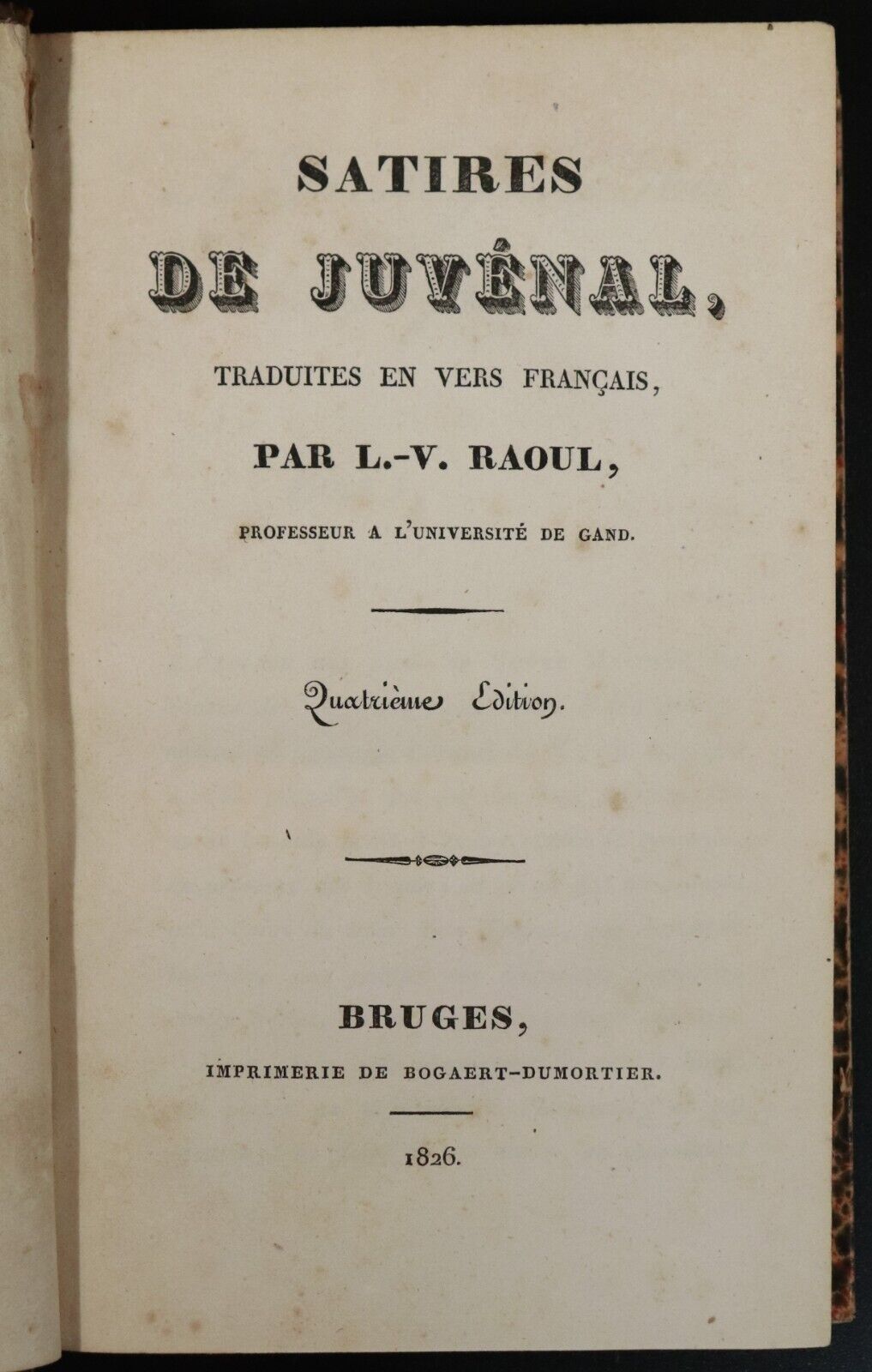 1826 Satires De Juvénal Traduites En Vers Français Antiquarian Poetry Book