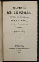1826 Satires De Juvénal Traduites En Vers Français Antiquarian Poetry Book-3