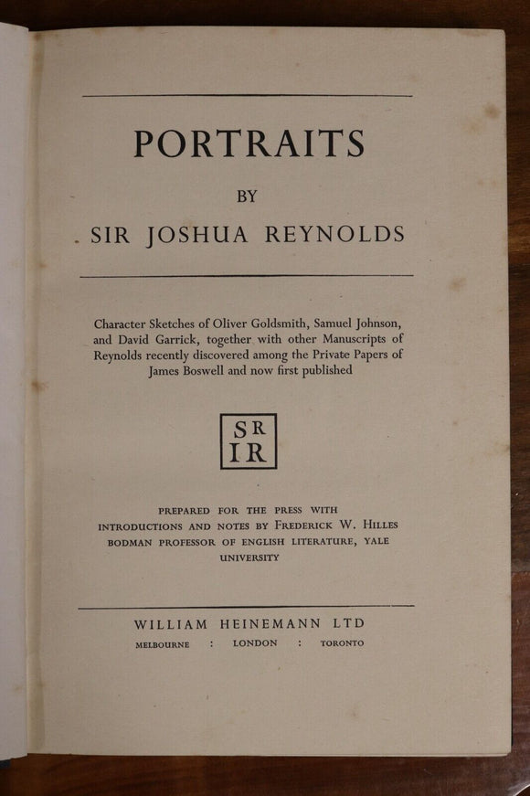 1952 Portraits by Sir Joshua Reynolds 1st Edition Vintage British History Book