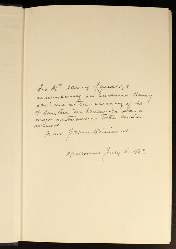 1981 So Ends This Day Sir John Williams Australian Maritime History Book SIGNED