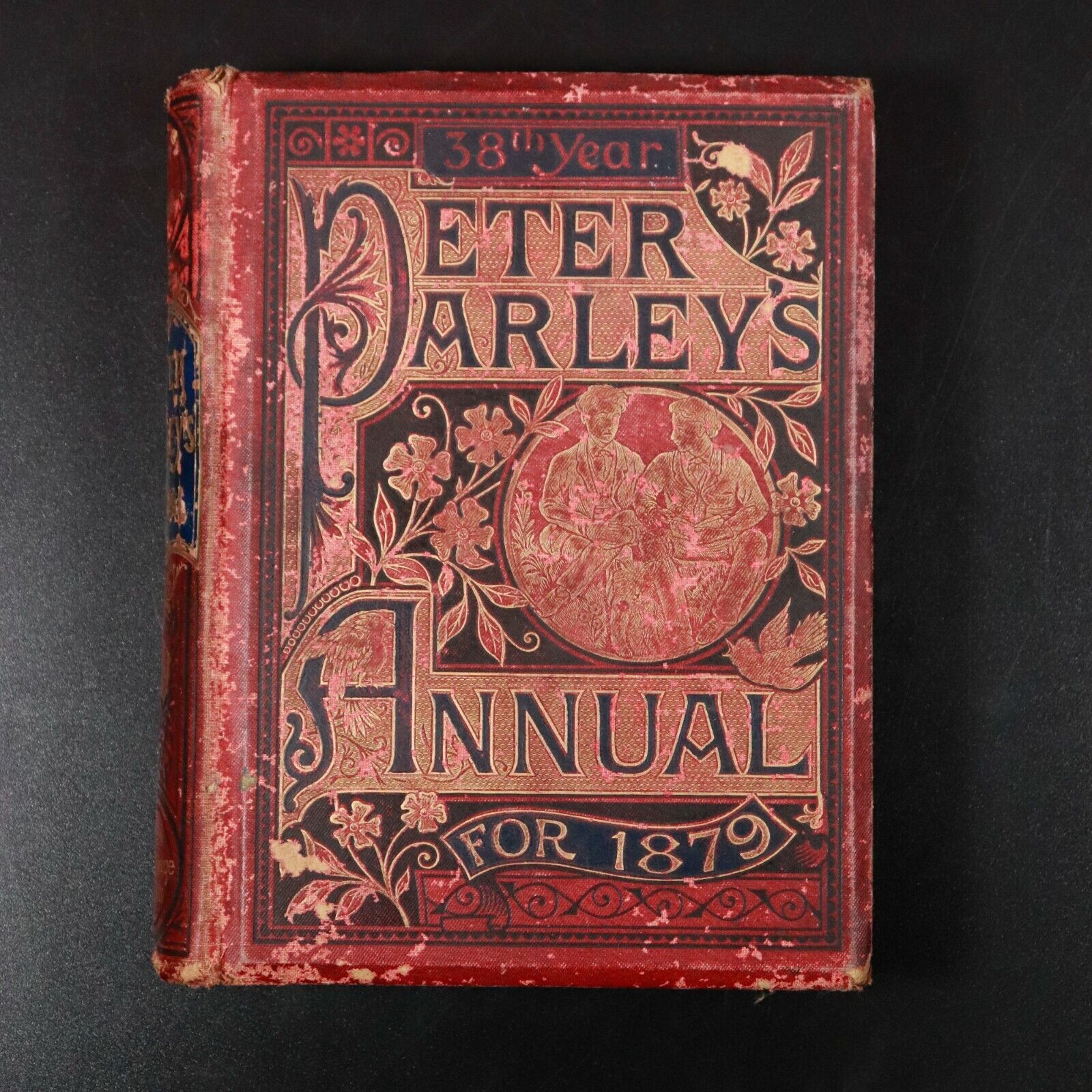 1879 Peter Parley's Annual For 1879 Antique Children's Book Illustrated In Oil
