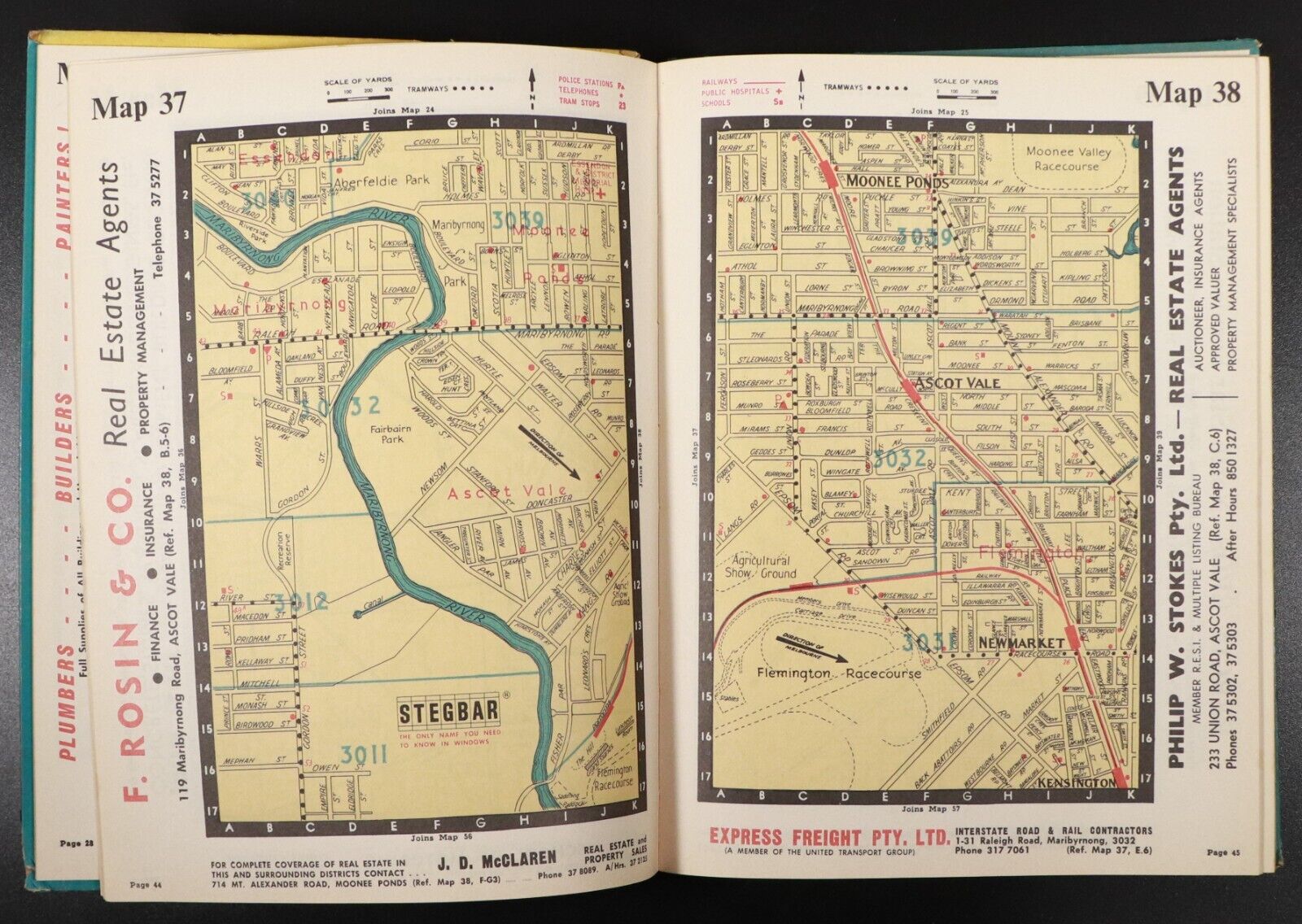 c1961 Morgan's Official Street Directory - Melbourne Vintage Maps Reference Book