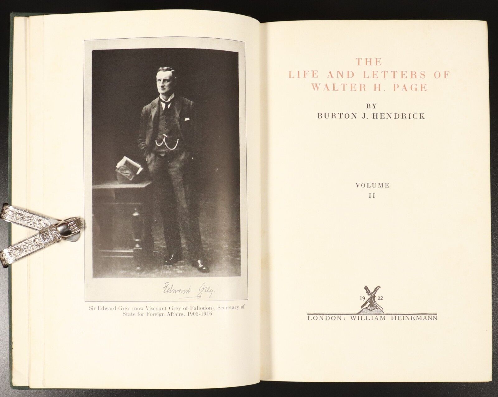 1922 2vol The Life & Letters Of Walter H. Page Antique WW1 History Books 1st Ed