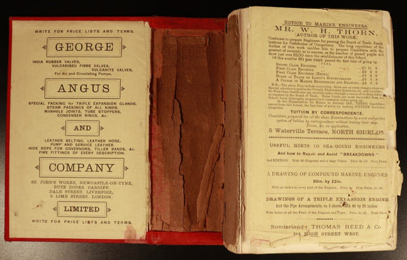1891 Reed's Engineers Handbook Marine Board WH Thorn Antique Engineering Book