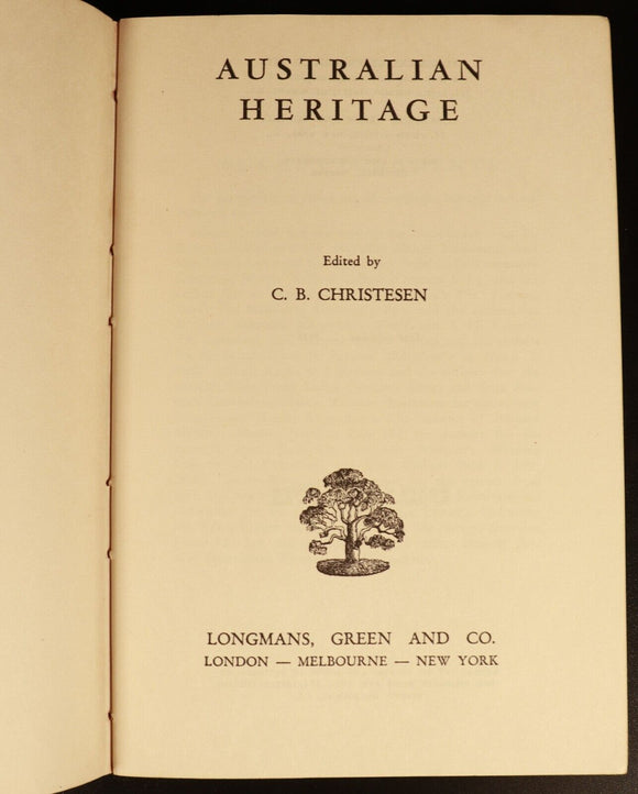 1949 Australian Heritage by CB Christesen Australian Literary History Book 1st