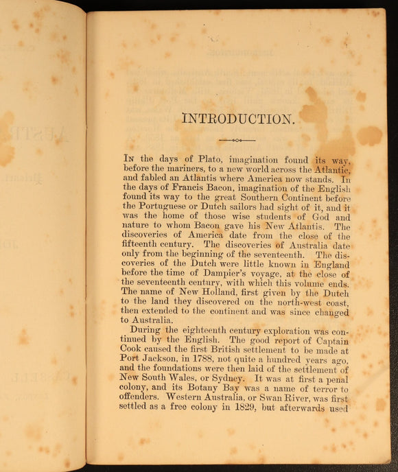 1886 Early Australian Voyages Pelsart Dampier Tasman Antiquarian History Book