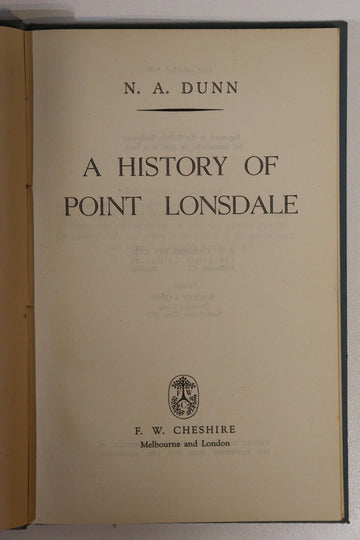 1949 A History Of Point Lonsdale Australian Victorian Local History Book - 0