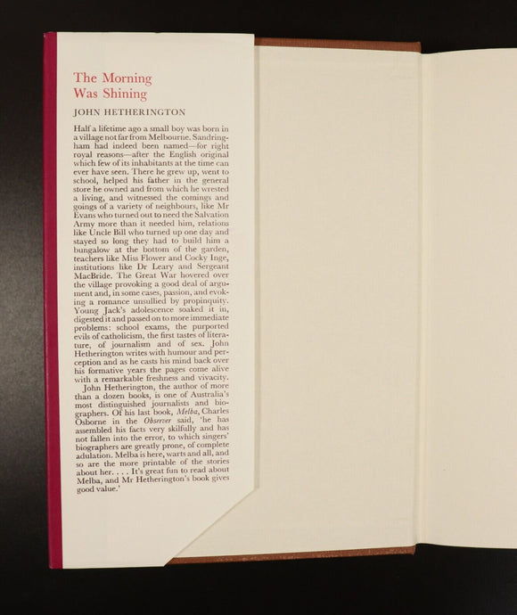 1971 The Morning Was Shining by John Hetherington Australian History Book 1st Ed