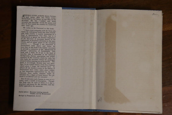 1952 The Cradle Of Switzerland Arnold Lunn 1st Edition Vintage Travel Book