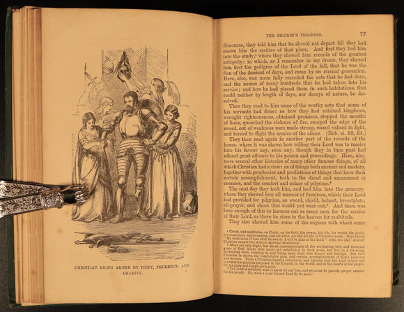 c1880 The Pilgrim's Progress by John Bunyan Antique Illustrated Christian Book
