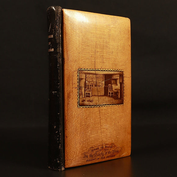 Songs Of Robert Burns Miniature Book Wooden Covers c1885 Antique Poetry Book