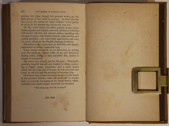 1880 Samuel Lover: A Biographical Sketch Antique British Literature Book