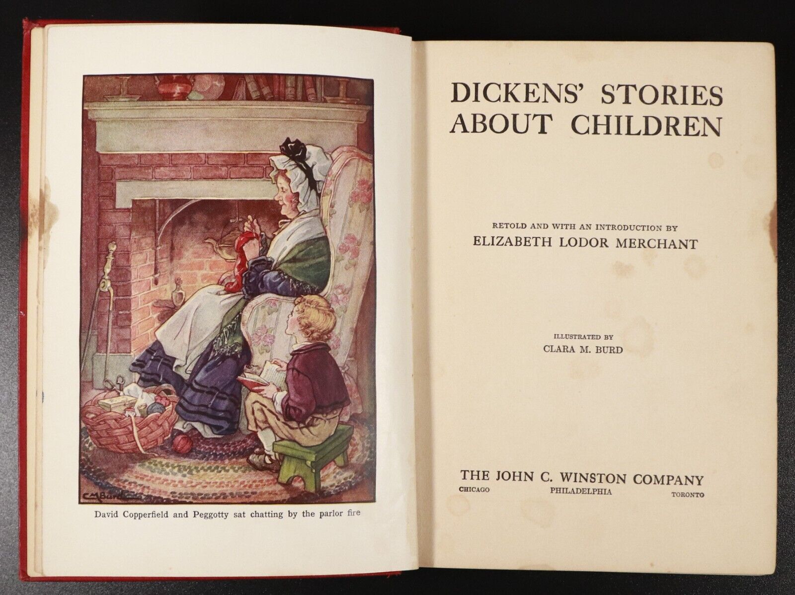 c1929 Dickens' Stories About Children Antique Childrens Book Illustrated CM Burd - 0