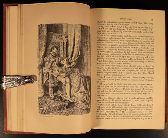 1882 Kenilworth + Guy Mannering by Walter Scott Antique Fiction Books 2vol In 1