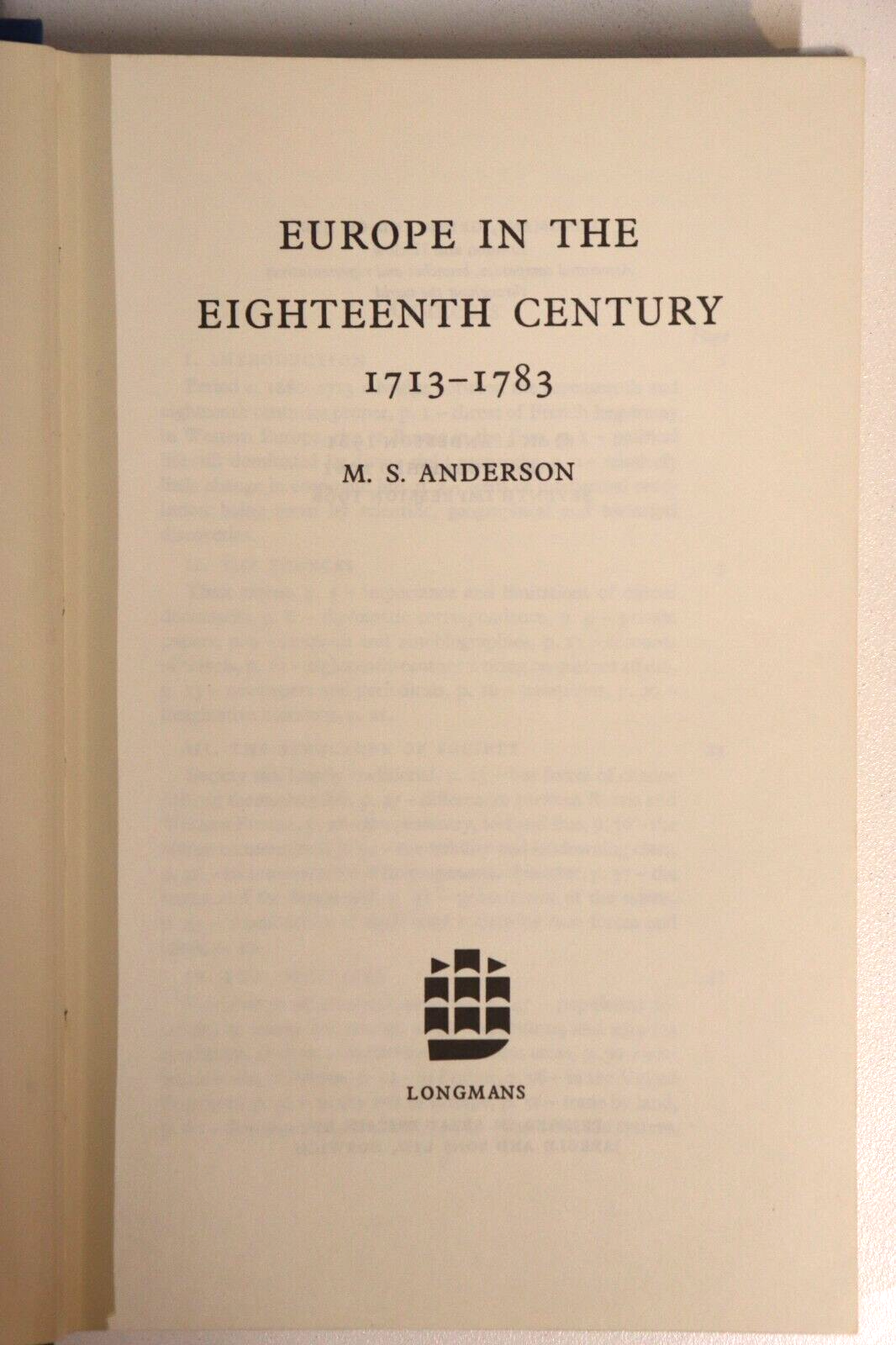 1968 Europe In The Eighteenth Century Vintage British History Book - 0