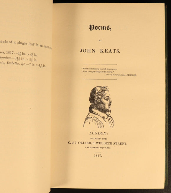 The Poetical Works Of John Keats 1931 Antique British Poetry Book Leather Bind