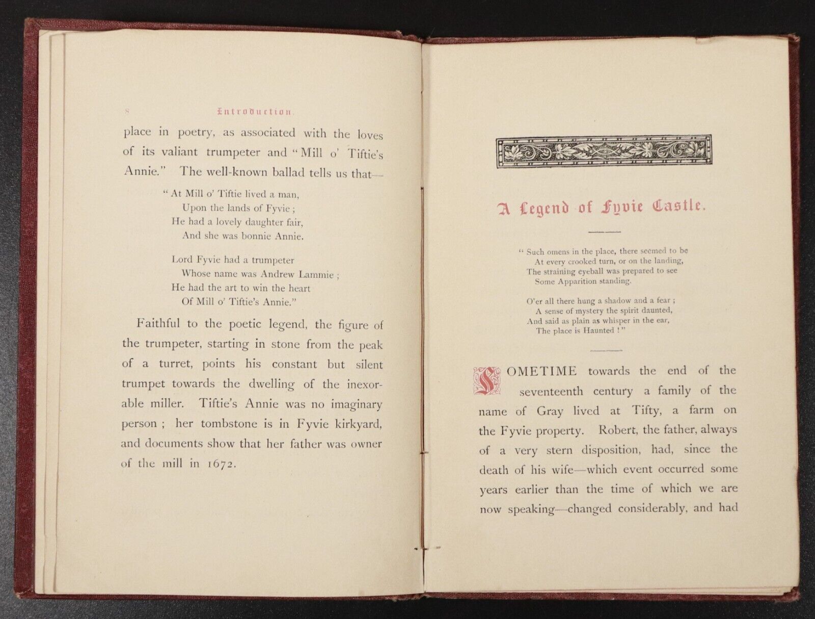 c1870 A Legend Of Fyvie Castle by K.G. Antiquarian Scottish History Book Scarce