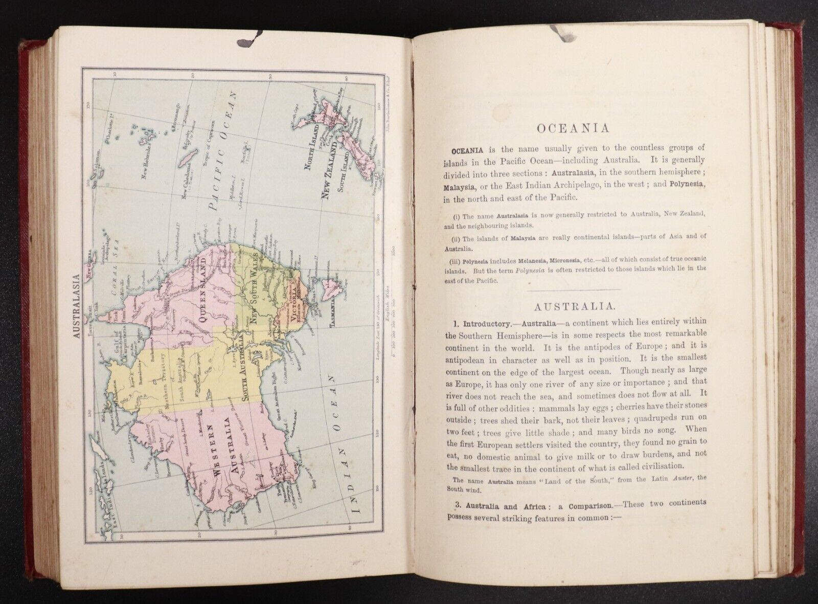 1909 A New Geography by JMD Meiklejohn Antique World Reference Maps Book