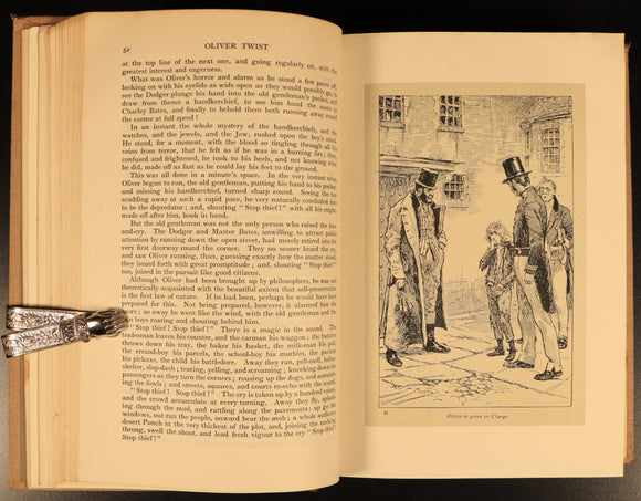 1912 Oliver Twist by Charles Dickens Antique Fiction Book Gresham V3