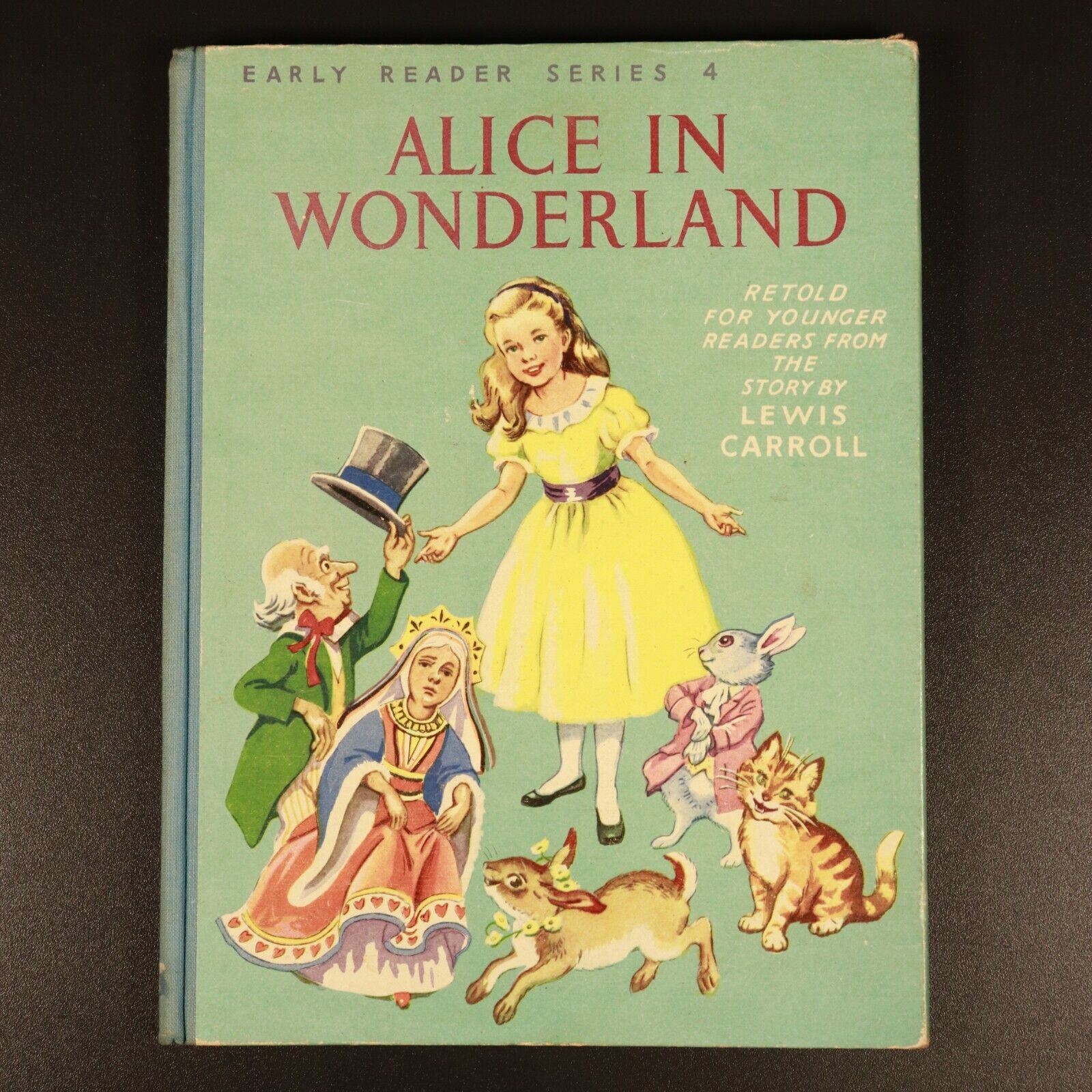 c1950's Alice In Wonderland by Lewis Carroll Antique Fiction Book Illustrated