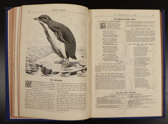 1889 Home Words For Heart & Hearth Antique British Literature Theology Book