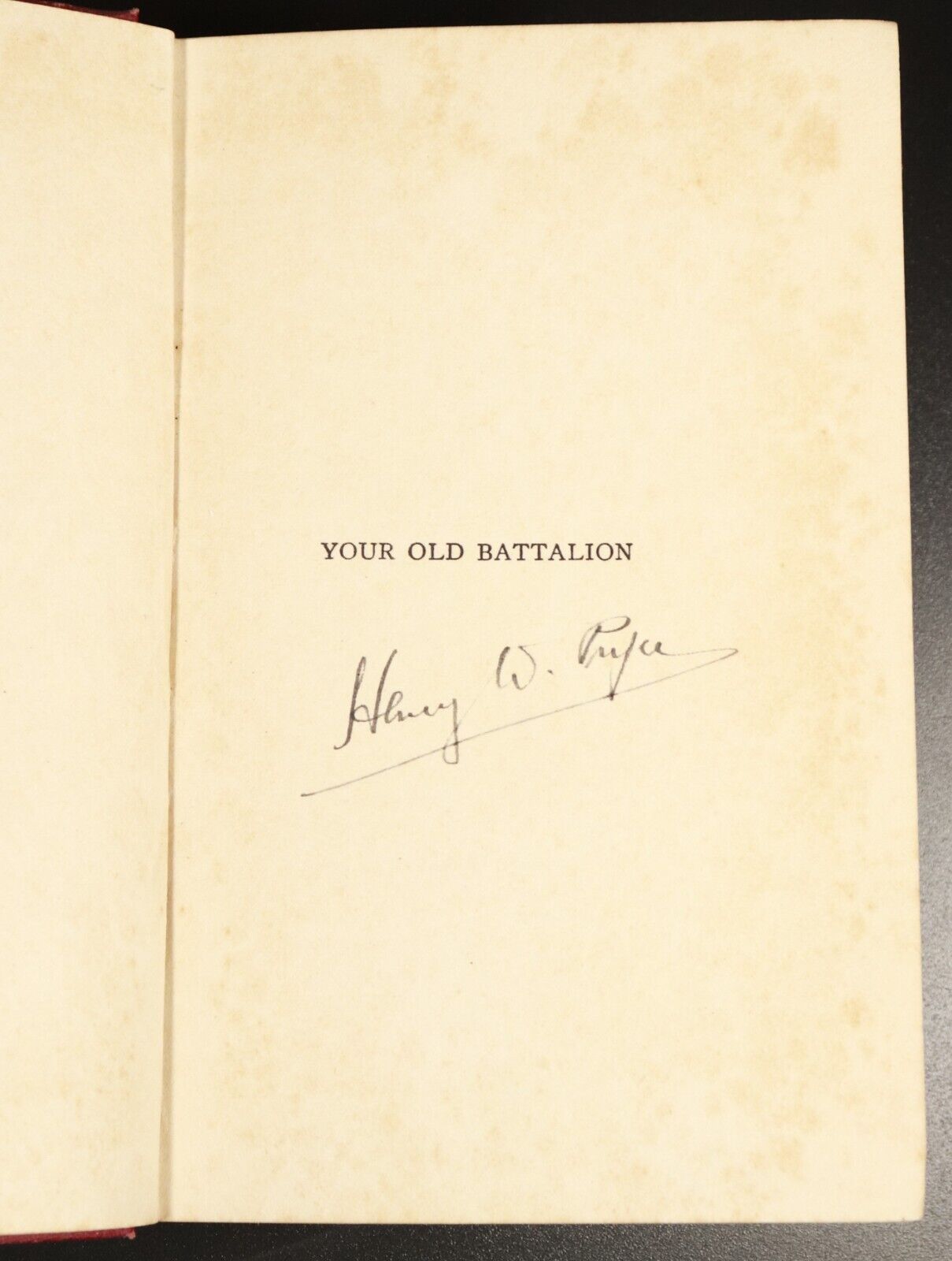 1926 Your Old Battalion by Henry Pryce Signed ANZAC Poetry Book 1st Edition