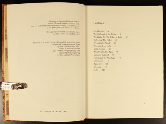 The Siege Of Delhi Richard Barter 1984 Folio Society History Book Indian Mutiny