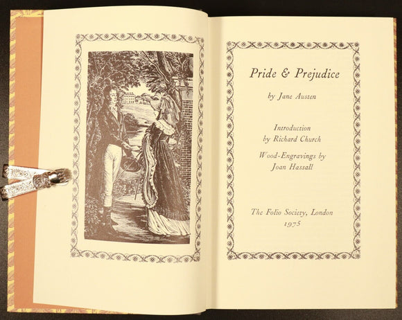 1975 Pride & Prejudice by Jane Austen Folio Society Fiction Book w/Sleeve