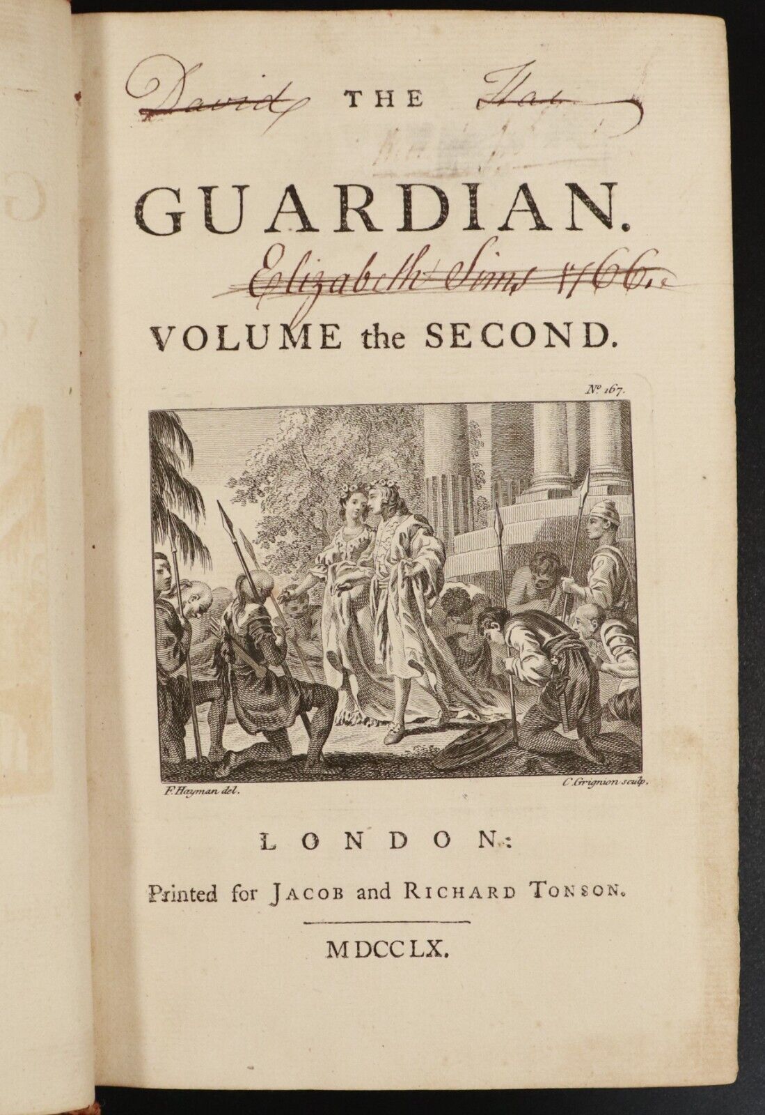 1760 2vol The Guardian by Addison & Steele Antiquarian British History Book Set