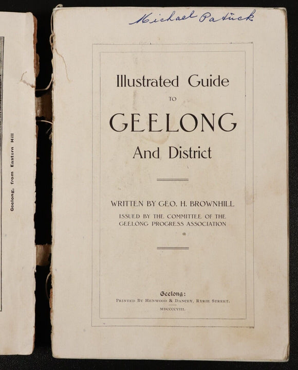 1908 Illustrated Guide To Geelong & District Australian Antique History Book