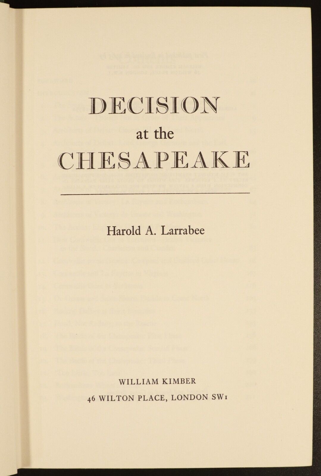 1965 Decision At The Chesapeake by H.A. Larrabee American Military History Book - 0