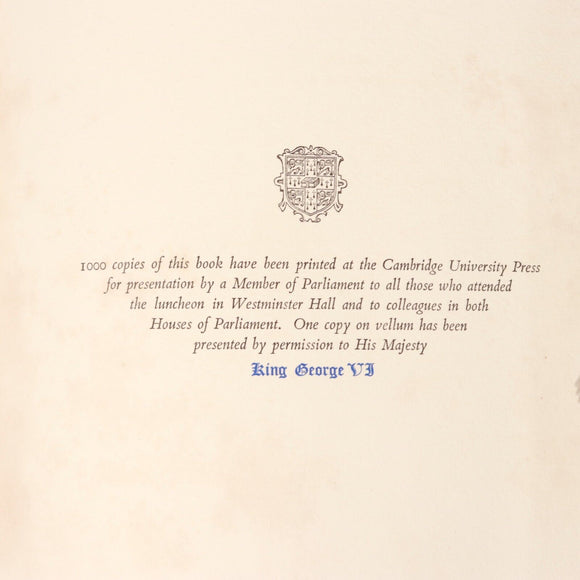 1937 Westminster Imperial Conference Program Antique Parliamentary History Book