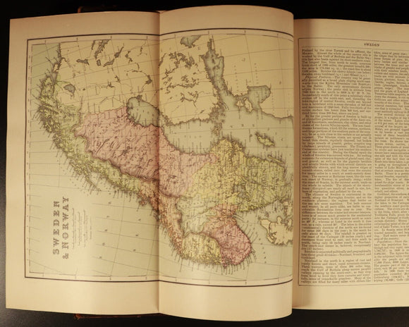 1895 Chambers's Encyclopaedia Vol. X Antique History Book With Maps Leather