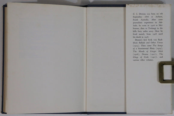 1967 Songs Of A Sentimental Bloke by CJ Dennis Australian Literature Book
