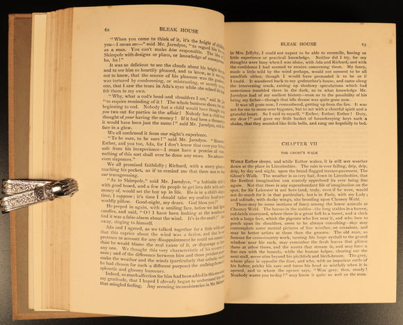 1912 Bleak House by Charles Dickens Antique Fiction Book Gresham V11