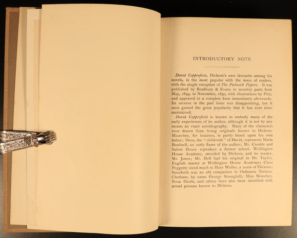 1912 David Copperfield by Charles Dickens Antique Fiction Book Gresham V9