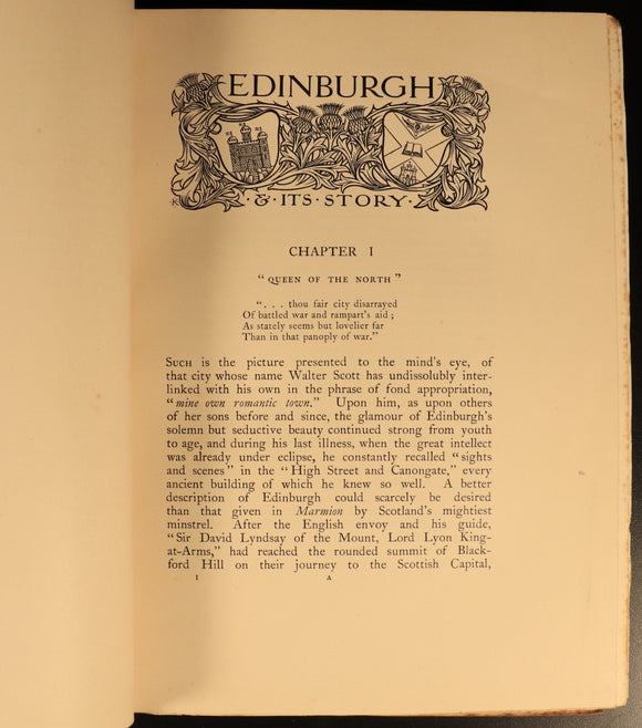 1904 Edinburgh & Its Story by Oliphant Smeaton Antique Scottish History Book