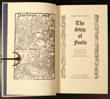 1971 The Ship Of Fools Folio Society Sebastien Brant History Book 1st Ed Sleeve - 0