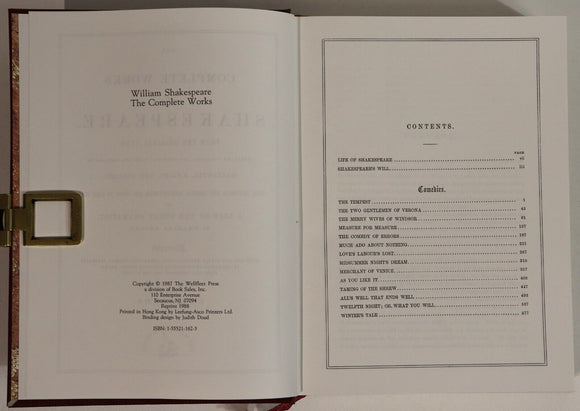 1987 3vol The Complete Works of Shakespeare Classic Literature Book Set