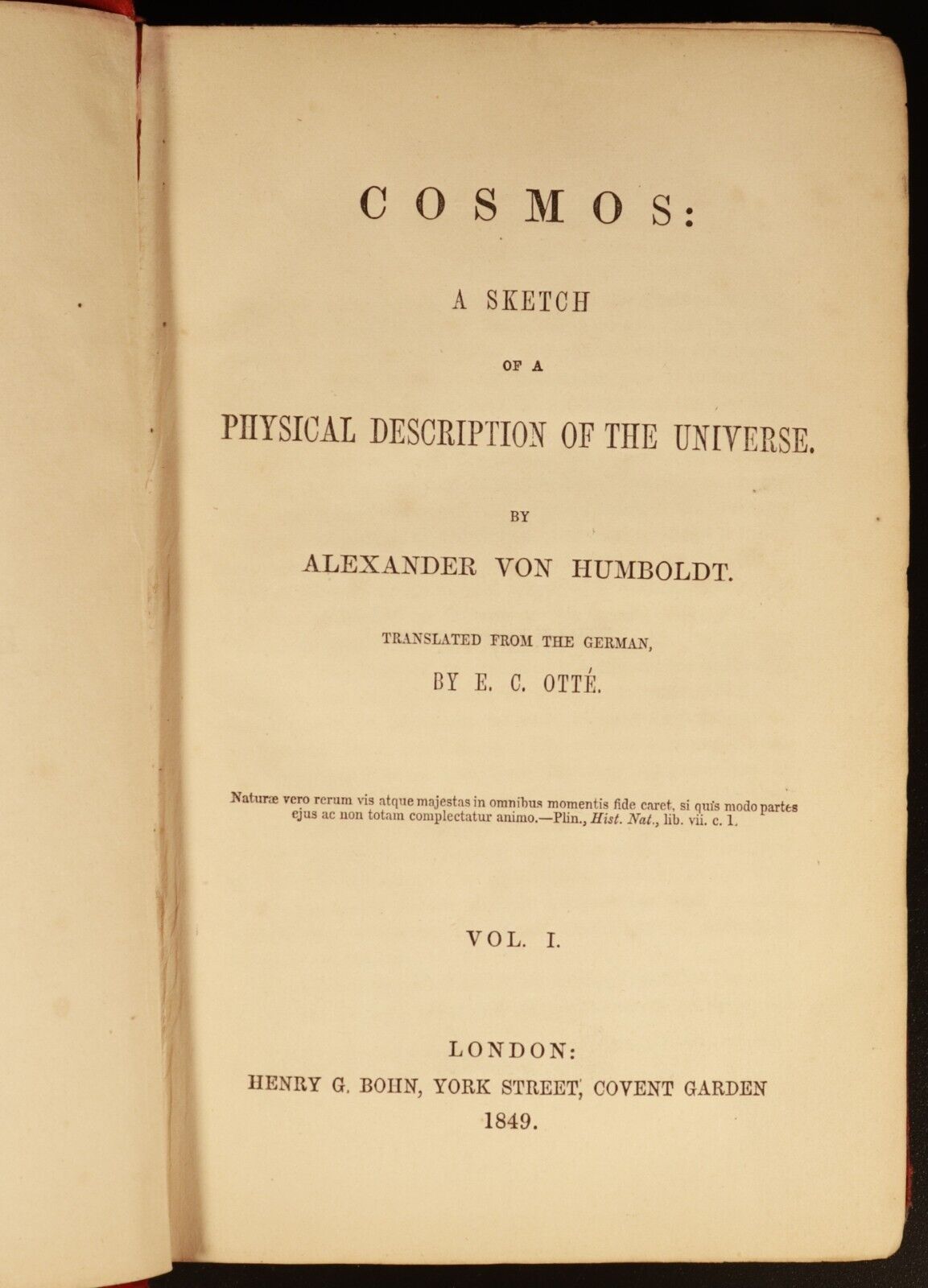 1849 2vol Cosmos: Physical Description Of Universe Antiquarian Book Set Humboldt