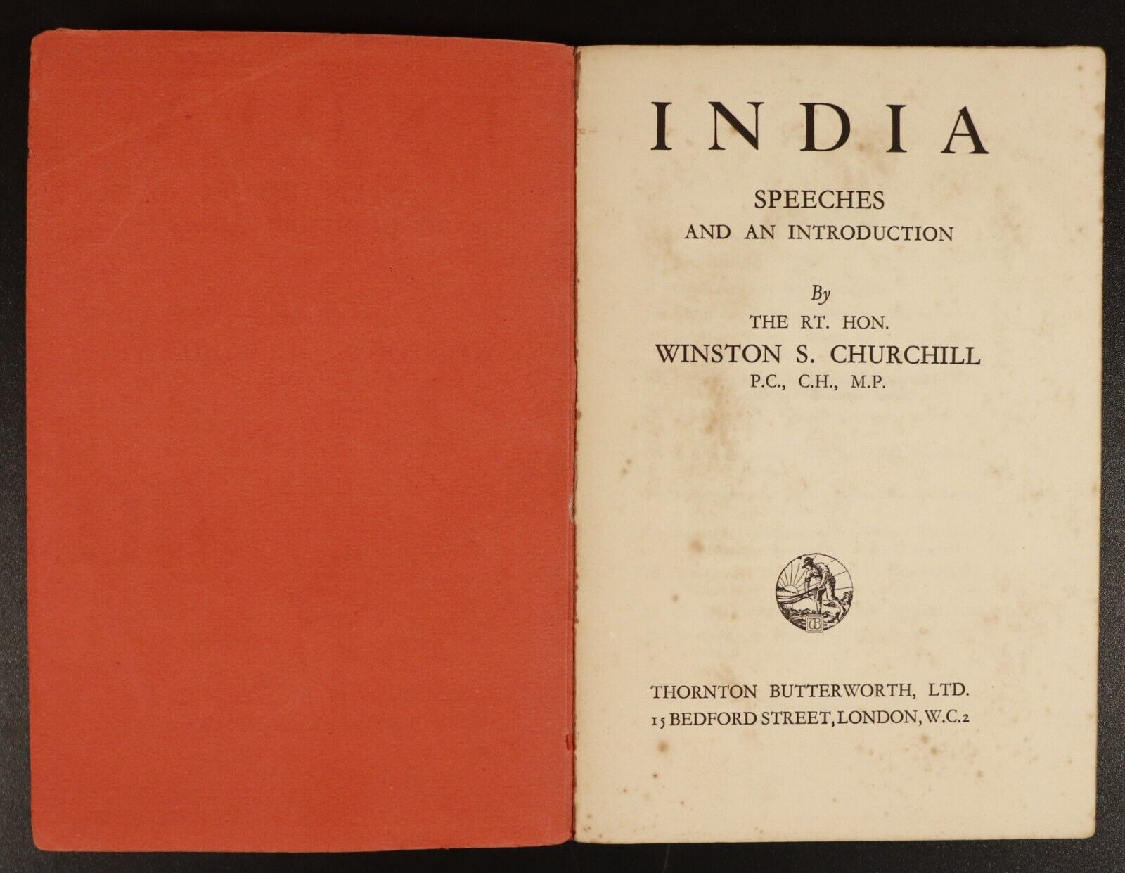 1931 India: Speeches & Introduction by Winston Churchill Antique History Book