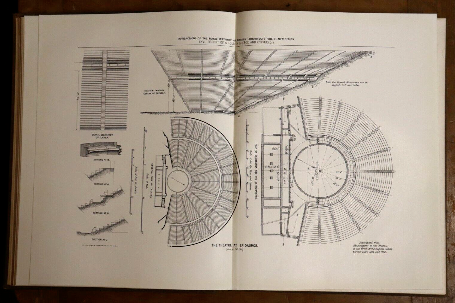 1890 Royal Institute British Architects Transactions Antique Architecture Book