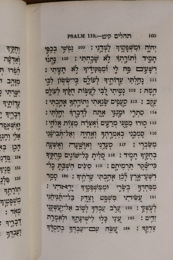 1820 The Hebrew Psalter or Psalms of David Antiquarian Jewish History Book