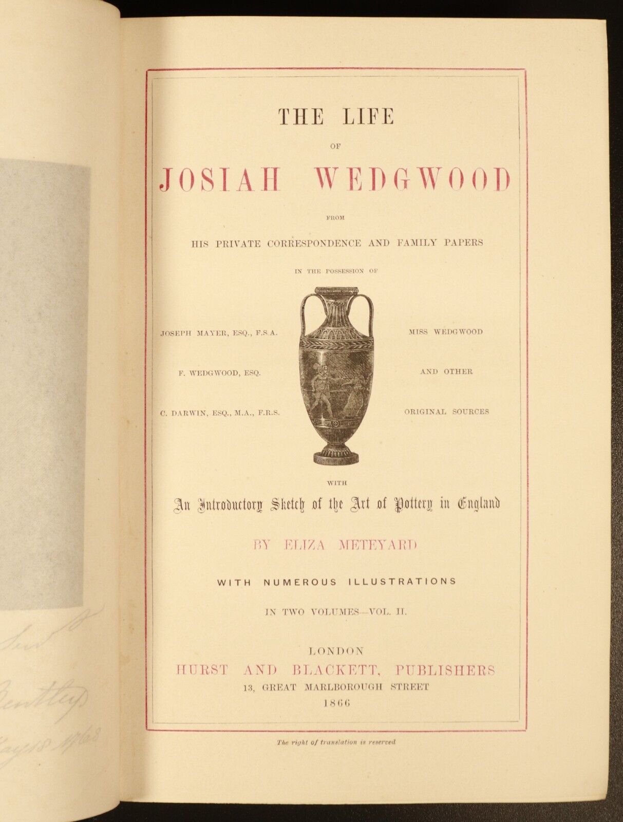 1865 2vol The Life Of Josiah Wedgwood Antiquarian British Book Set Fine Binding