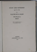1927 Stuff & Nonsense by Walter De La Mare 1st Edition Literature Book-3