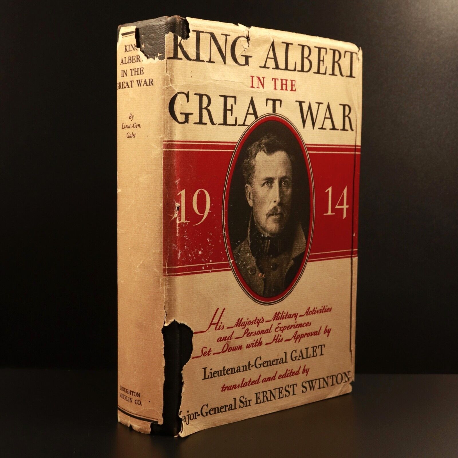 1931 King Albert In The Great War WW1 Military History Book INSCRIBED by Swinton